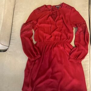 Red Express, long sleeve dress with lace